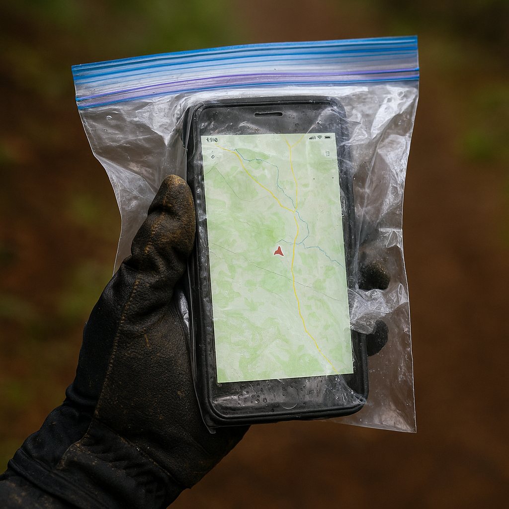 The phone-in-a-freezer-bag navigation routine