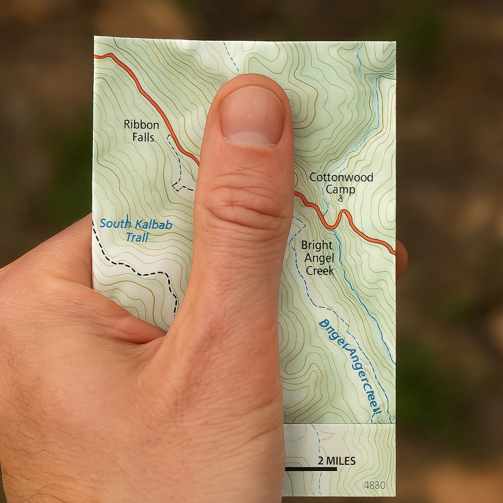 Fold the paper map so it only shows what matters