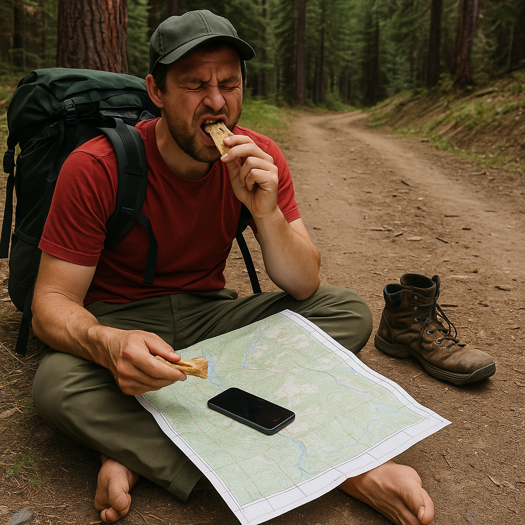 Do a full stop reset: pack off, map open, snack in hand