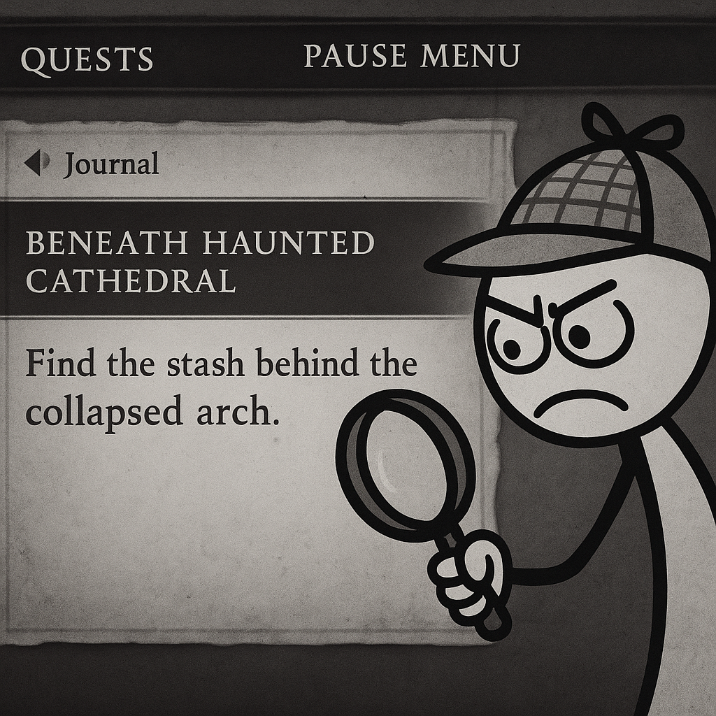 Quest text word choice is a built-in compass