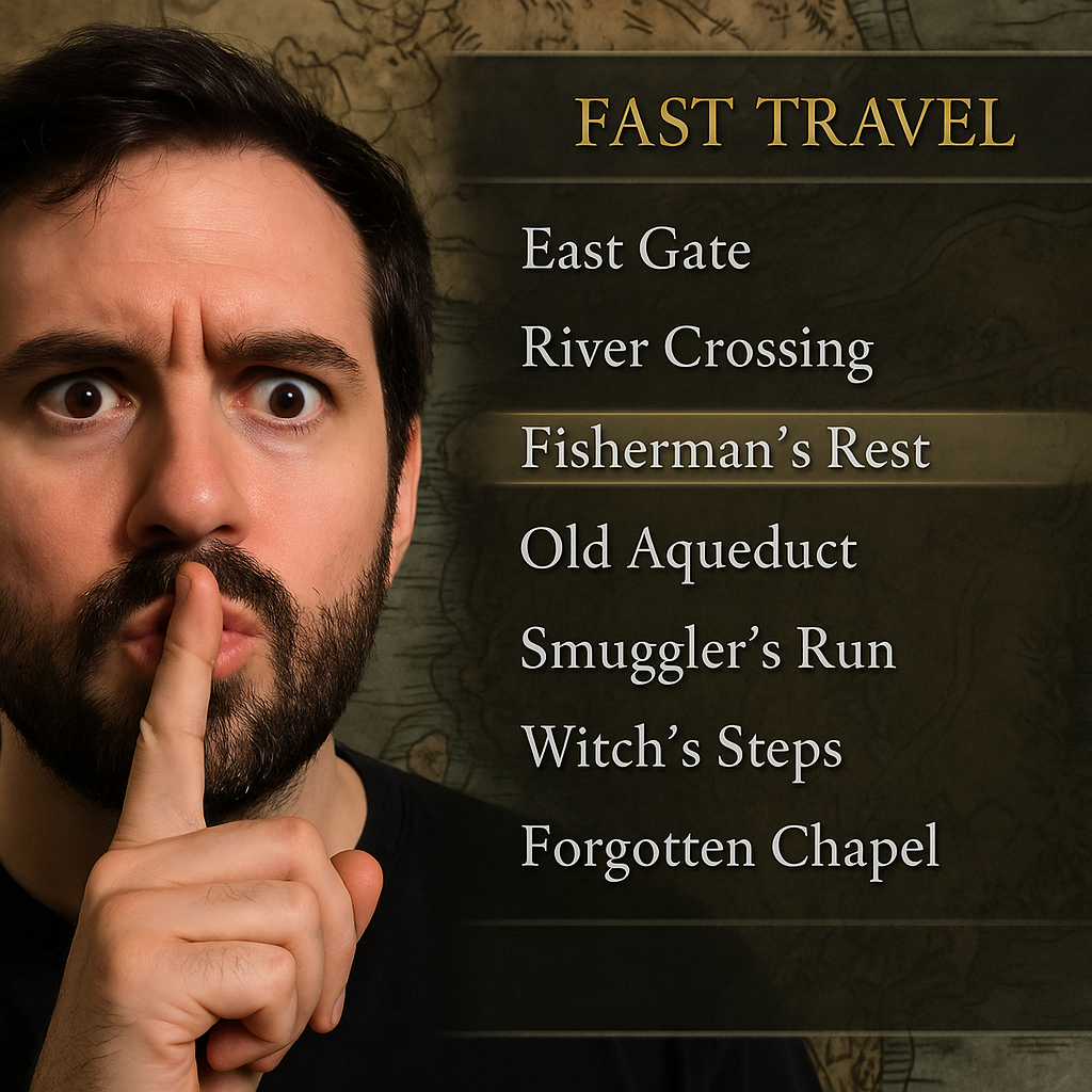 Use the fast travel list as your spoiler-free legend