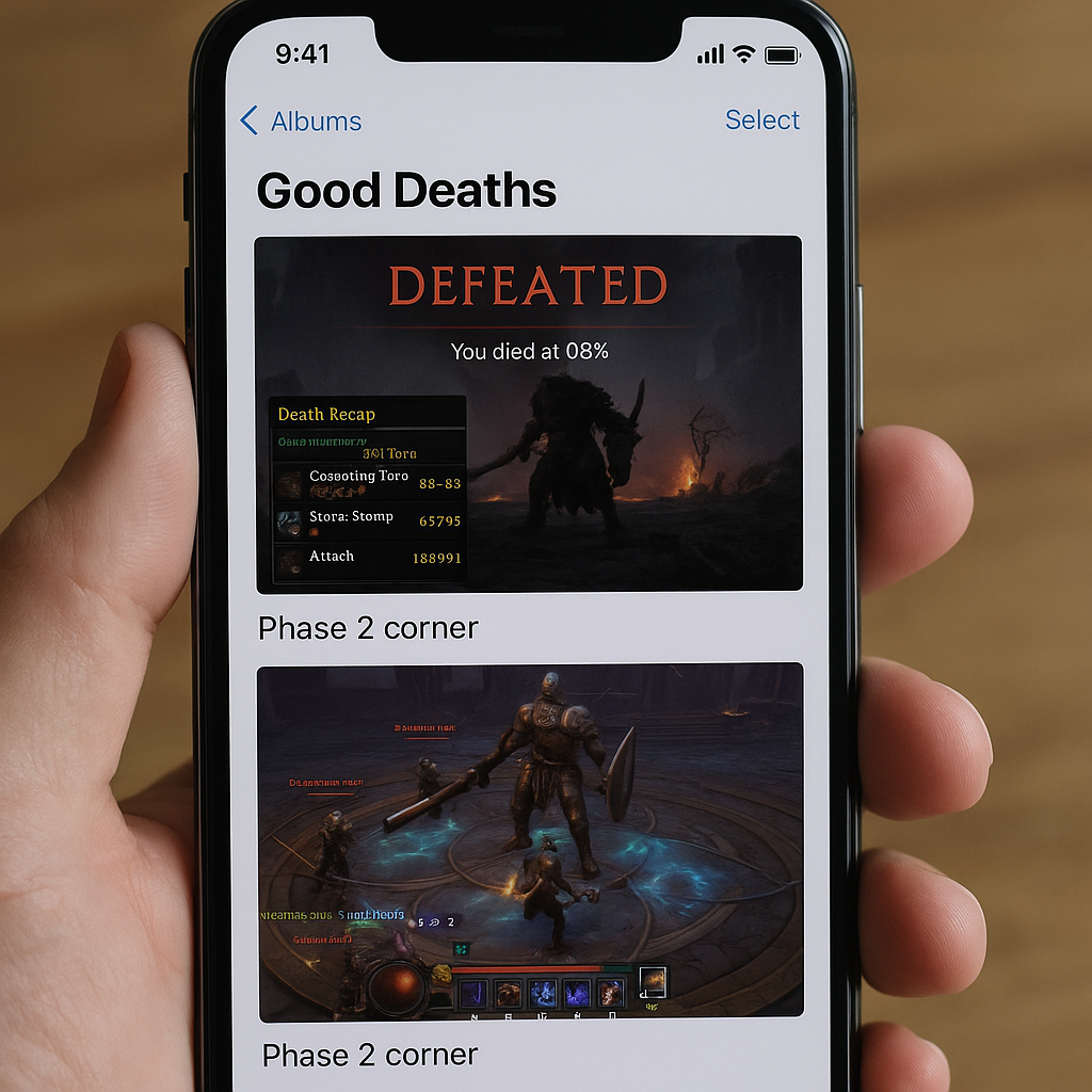 Make a "good death" screenshot folder