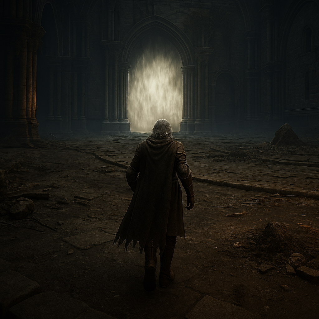 Walk the arena once with your weapon away