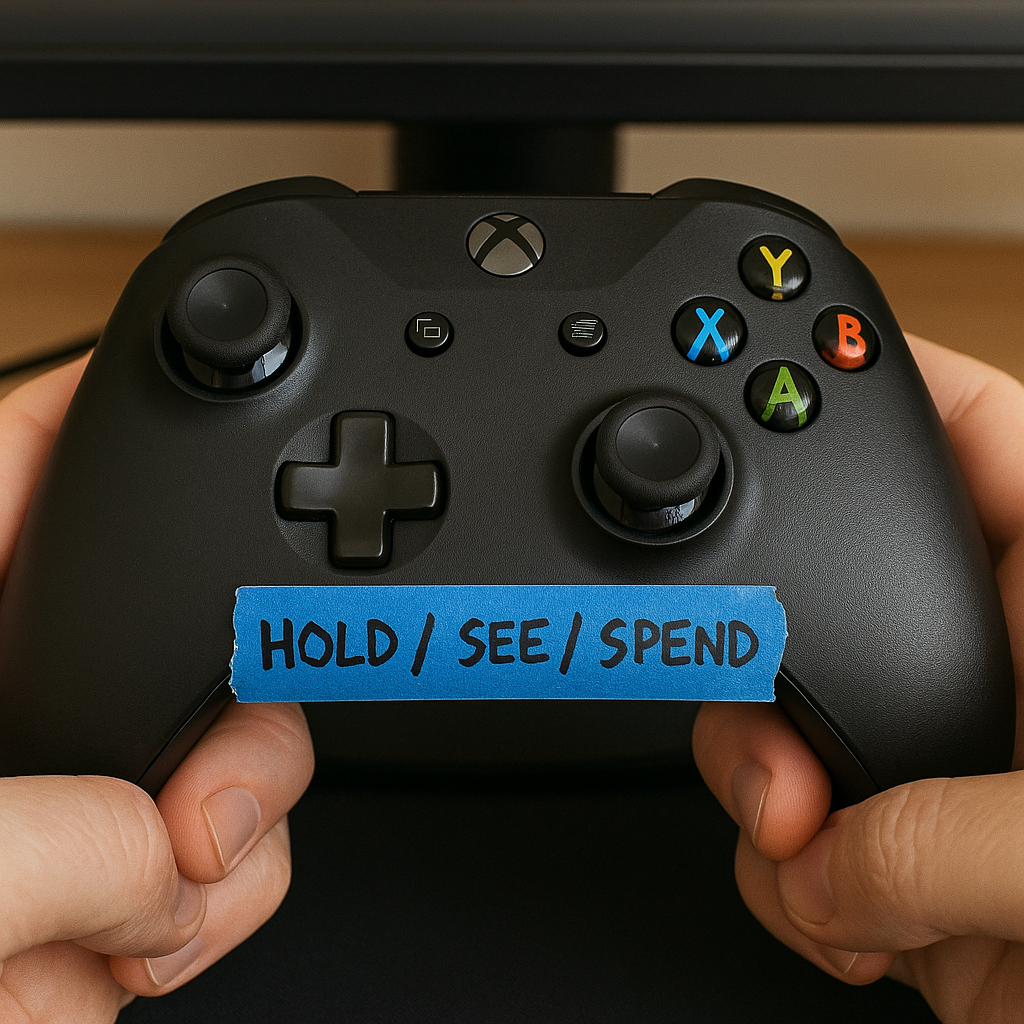 Tape a micro-script to your controller wrist rest