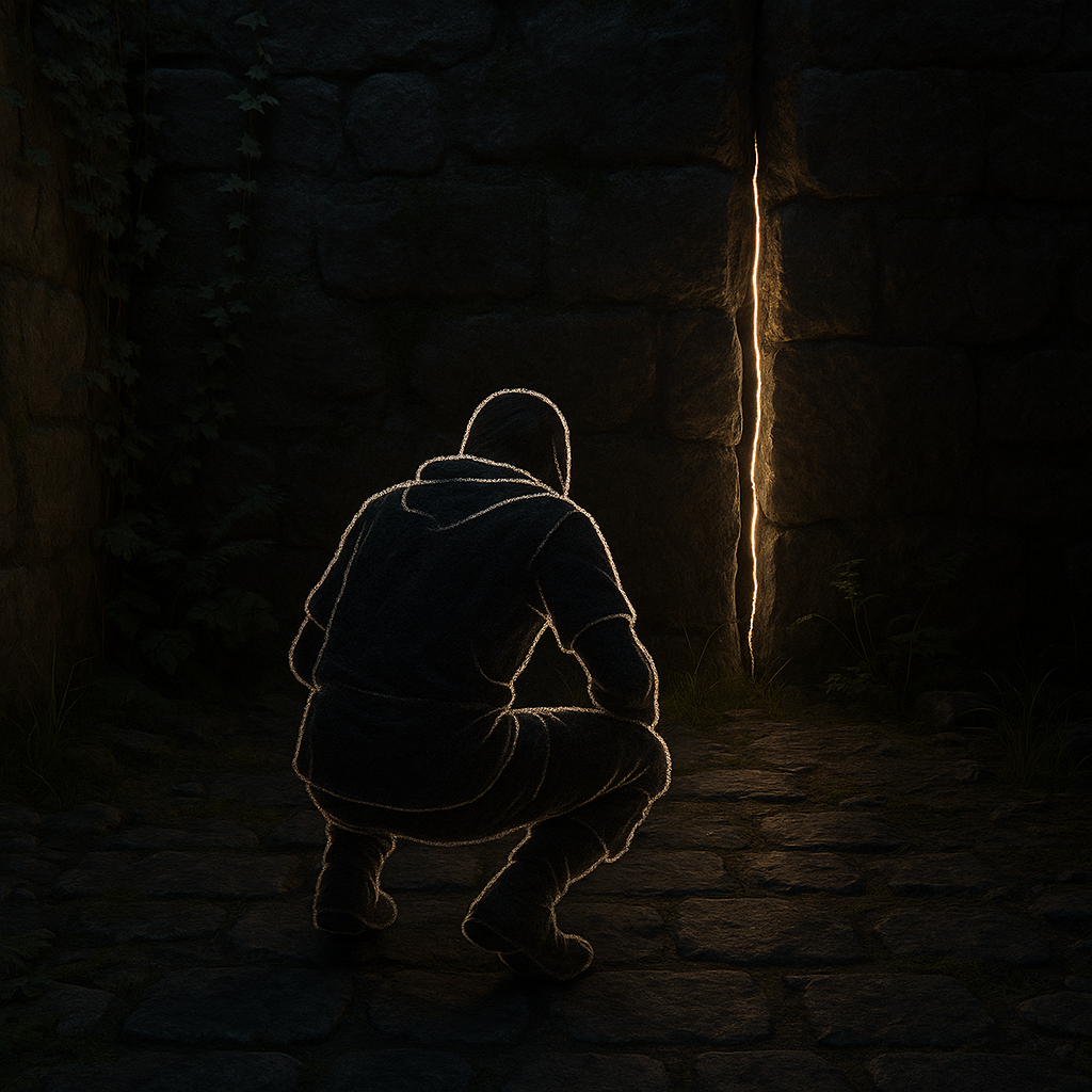 Sightline testing: crouch, back up, and let lighting betray the secret